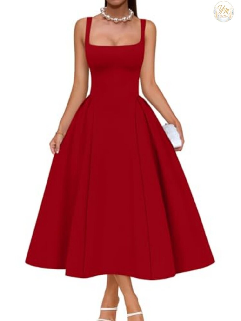 Memoriesea Women's Swing A Line Wedding Guest Party Midi Dress